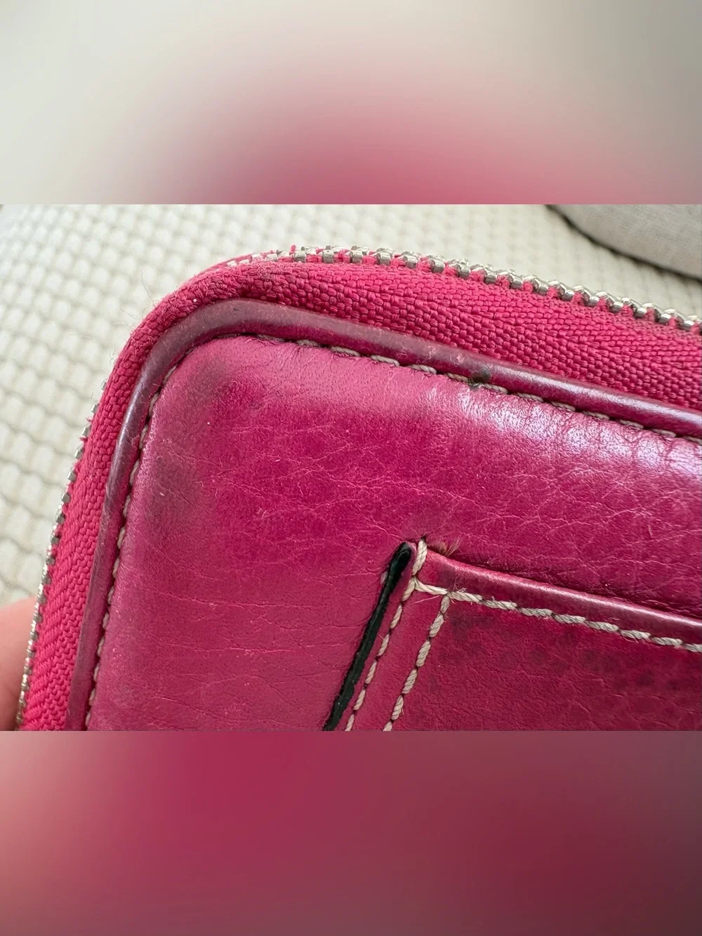 Coach Pink Leather Zip-Around Wallet in Fair Condition- *Do Not Read Below*